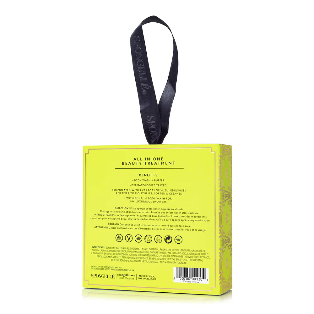 BEYOND CLEANSING COCONUT VERBENA by Spongelle packaging showcasing all-in-one beauty treatment benefits.