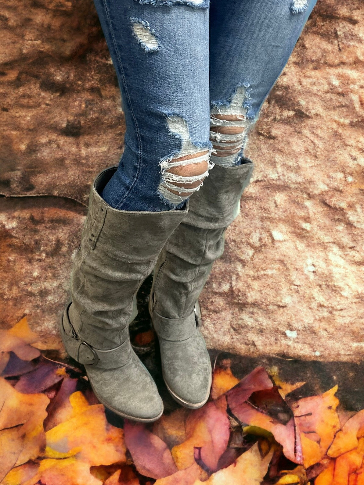 Blitz Gray Boot by Very G by Very G $45.00 Strut in style with Very G's Women's Blitz Boot in neutral gray goes with everything!! Enjoy comfy cushioning while you turn heads with every move. Don this sleek suede-esque stunner with the glossy silver buckle