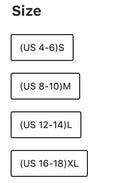 Size chart for Carefree Spirit Dress listing sizes S, M, L, and XL in US measurements.