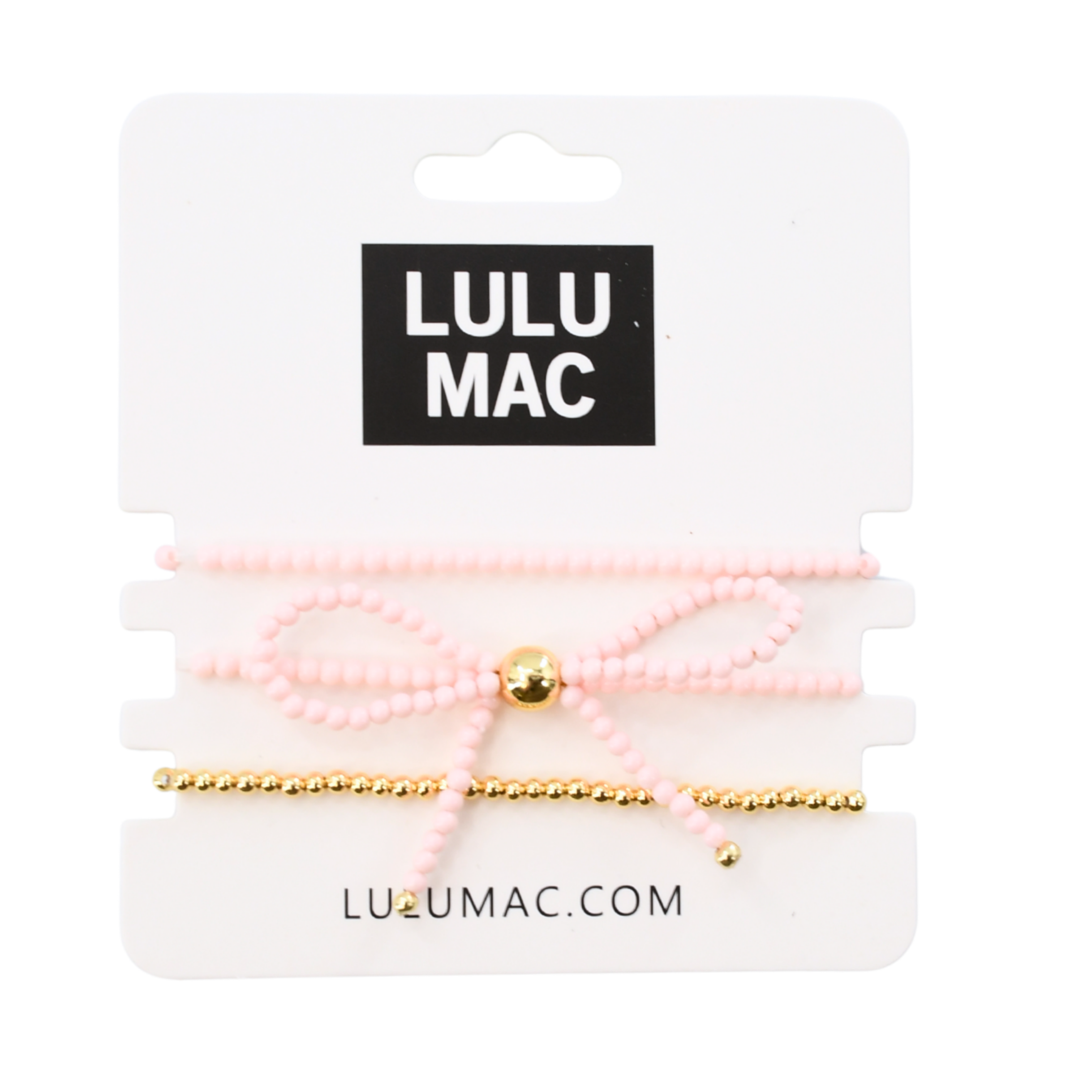 LULU MAC - Love Ties Bracelet Set featuring pink bow design, super cute and will go with anything.