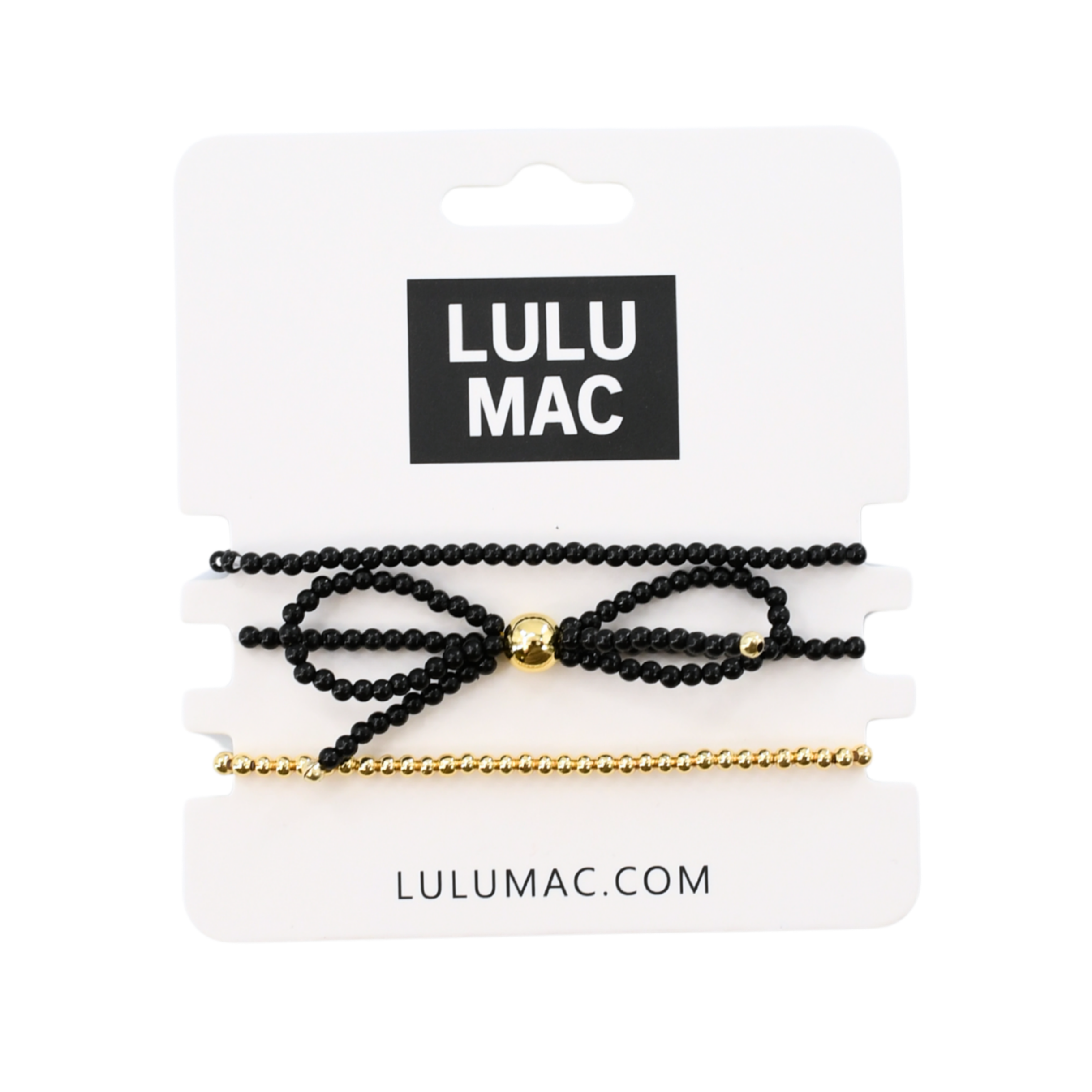 LULU MAC - Love Ties Bracelet Set featuring a black bow design, perfect for stacking and super cute to match any outfit.