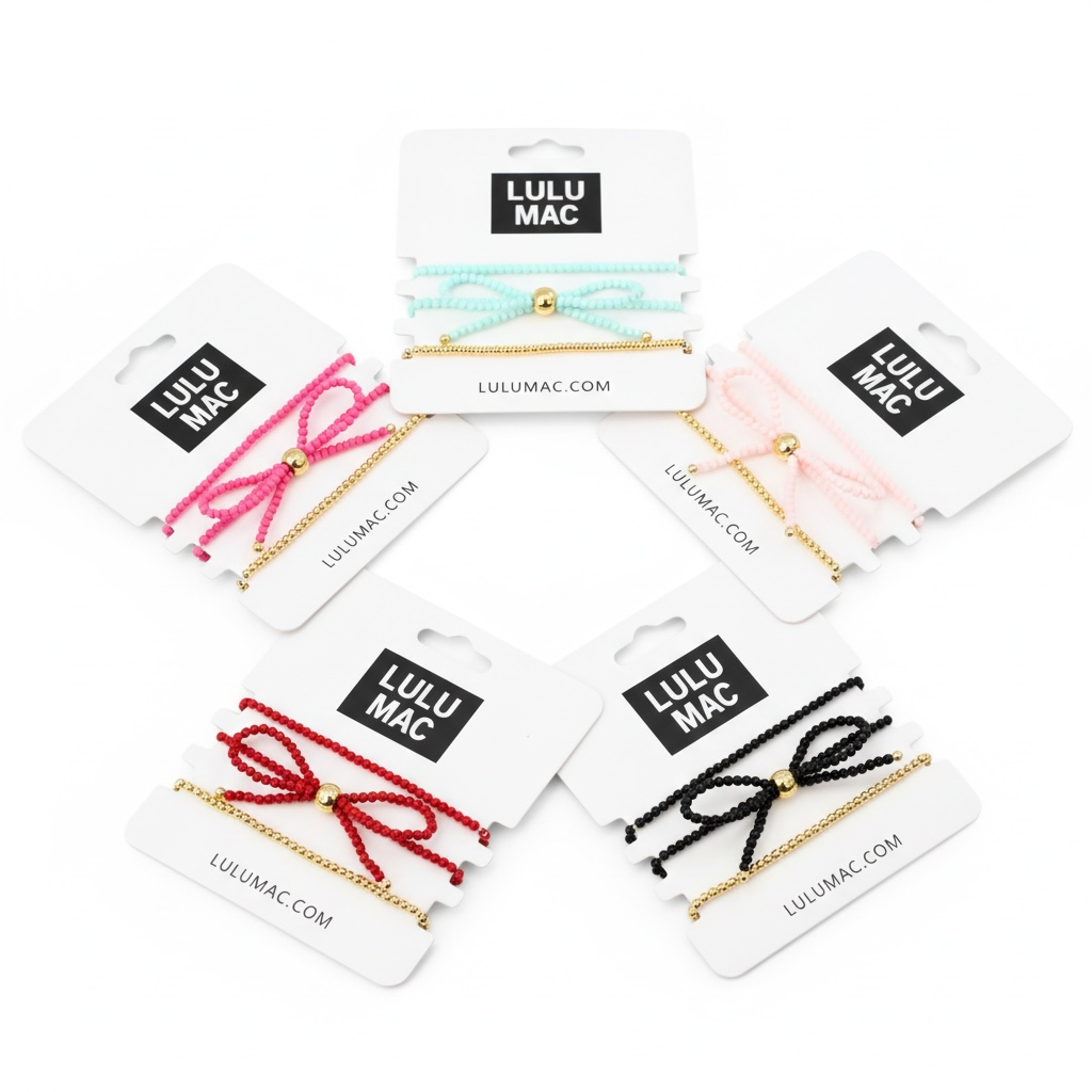 LULU MAC - Love Ties Bracelet Set featuring five cute colors, perfect for stacking and a great accessory for any outfit.