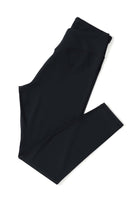 Seamless black WALK AWAY leggings by Vivian-Lu, featuring arched-waist design for tummy control and flattering silhouette.