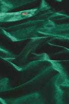 Evergreen velvet fabric with texture, highlighting luxury material of the VIVID VELVET Dress by Vivian-Lu.