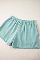 OCEANSIDE SHORTS SET (Aqua) - Comfort & Style by Vivian-Lu $40.00 Discover the trendy Oceanside Shorts Set in Aqua! Crafted with ribbed fabric for ultimate comfort. Shop this boutique must-have now! Teal Tiger Boutique