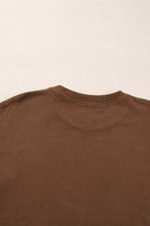 Back view of cozy brown sweatshirt from the Elemental Energy Set, showcasing its relaxed fit and crew neck design.