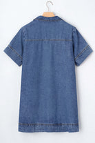 Back view of Blue Jean Breeze Dress showcasing its relaxed fit and denim fabric.