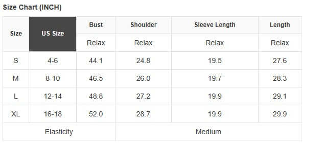 Size chart for MARDI GRAS STAR PULLOVER, including US sizes, bust, shoulder, sleeve length, and overall length.