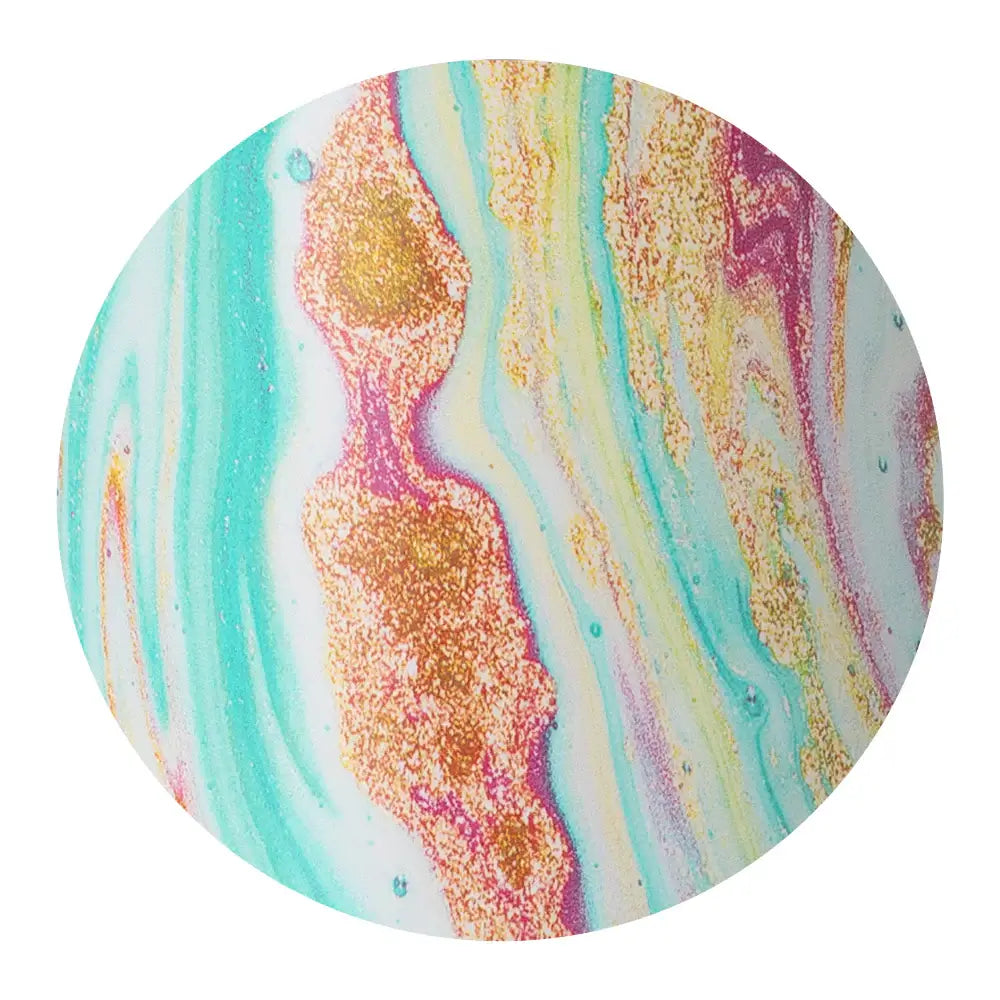 Colorful swirl pattern with aqua, pink, and gold tones, perfect for the Wanderlust Tumbler design.