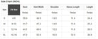 Size chart for STRUCTURED GRACE TOP showing dimensions for S, M, L, and XL sizes including bust and length measurements.