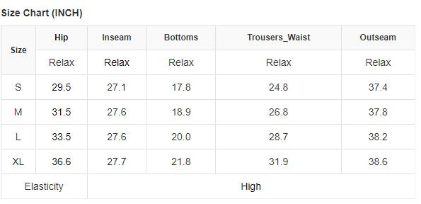 Size chart for Crossed Paths Leggings showing measurements for S, M, L, and XL sizes in inches.