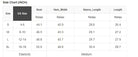 Size chart for Upward Trends Top in inches, showing bust, hem width, sleeve length, and overall length for sizes S to XL.