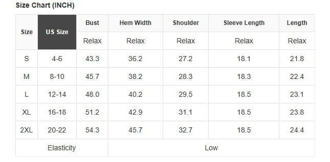 Size chart for INNER PEACE Sweatshirt, showing measurements in inches for bust, hem width, shoulder, sleeve length, and overall length.