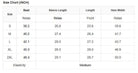 Size chart showing measurements for MOVING FORWARD top in inches, including bust, sleeve length, and hem width.