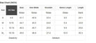 US size chart for the Vanilla Vibe Ribbed Top showing measurements for S, M, L, and XL sizes.