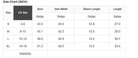 Size chart for Flower Theory Top in inches, detailing measurements for S, M, L, XL sizes.