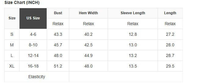 Size chart for Flower Theory Top in inches, detailing measurements for S, M, L, XL sizes.