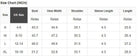 Size chart for Cosmic Crush Top showing bust, hem width, shoulder, sleeve length, and length measurements.