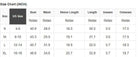 Size chart for Wave Dancer Romper showing measurements for S, M, L, and XL in inches.
