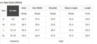 Size chart for Café Date Cardigan showing US sizes and measurements in inches for S, M, L, and XL.