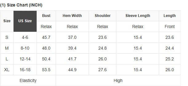 Size chart for Café Date Cardigan showing US sizes and measurements in inches for S, M, L, and XL.