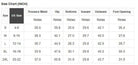 Size chart for CITY SWAY WIDE LEG PANTS, showing US sizes and corresponding measurements in inches.