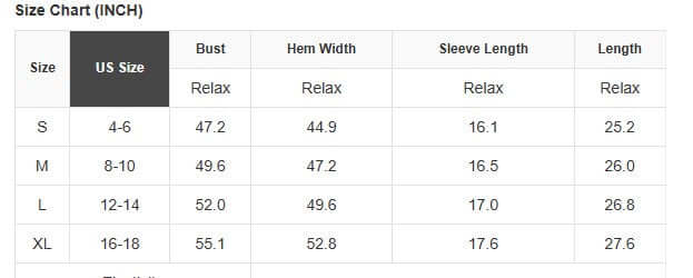 Size chart for FIERCE FOCUS TOP including measurements for S, M, L, and XL sizes.