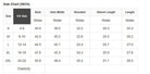 Size chart for LOVE YOU MORE CREWNECK including measurements for bust, hem width, shoulder, sleeve length, and length.