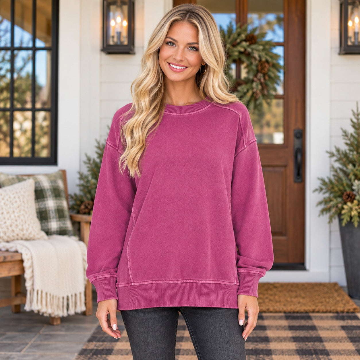 SWEET COMFORT PULLOVER (wine) – Teal Tiger Boutique