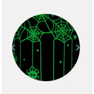 Glow in the dark spider and web design on black background for Halloween tumbler by Swig Life.