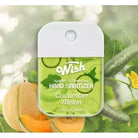 WISH Hand Sanitizer in Cucumber Melon scent, 35ml, hydrating and moisturizing formula with Vitamin E and Aloe.