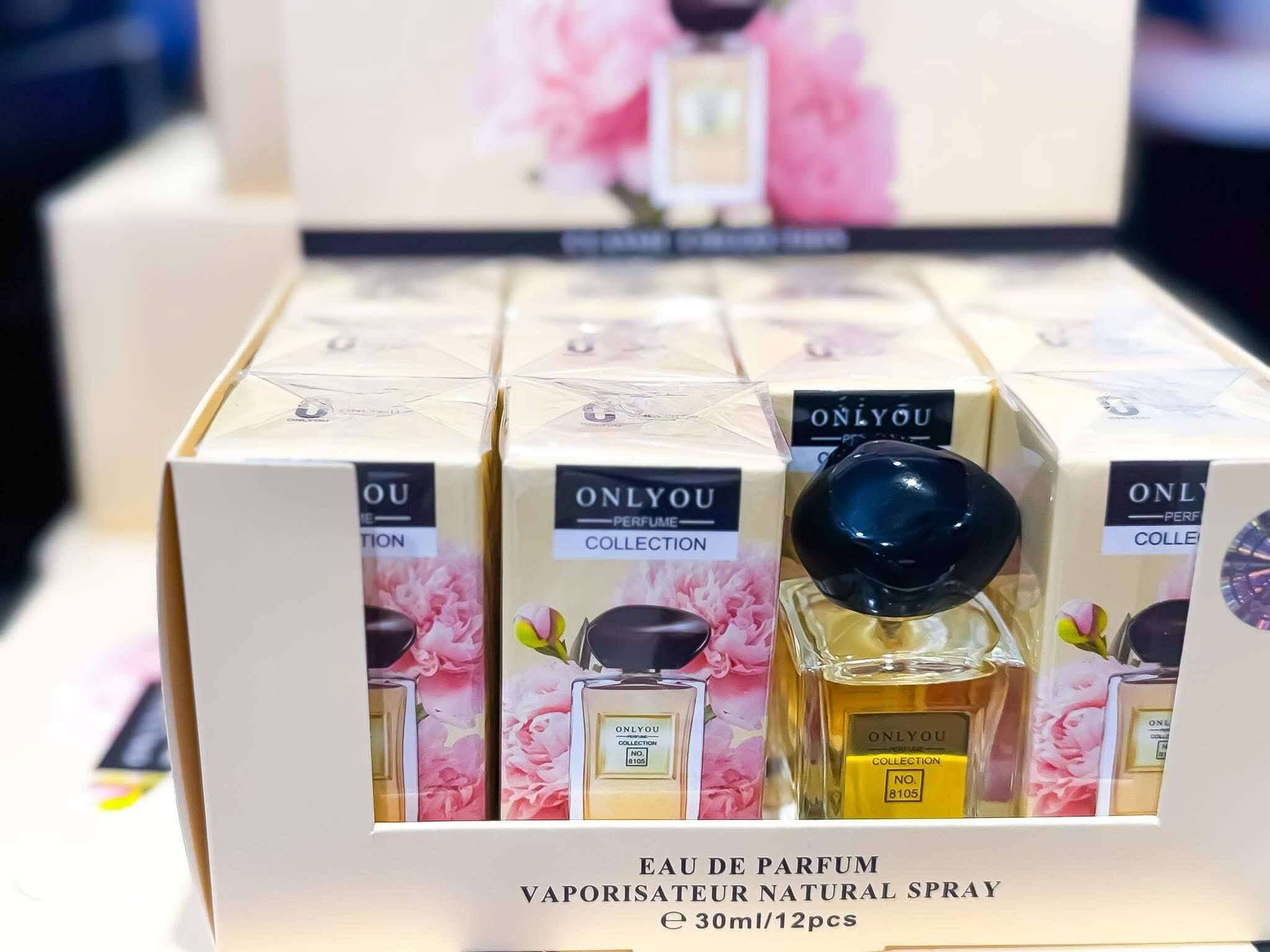 ONLYOU Eau de Parfum No. 8105 in luxurious packaging, 30ml bottles arranged for display.