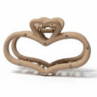 Matte Heart Shaped Stone Accent Hair Claw Clip with rhinestone accents in a soft matte finish.