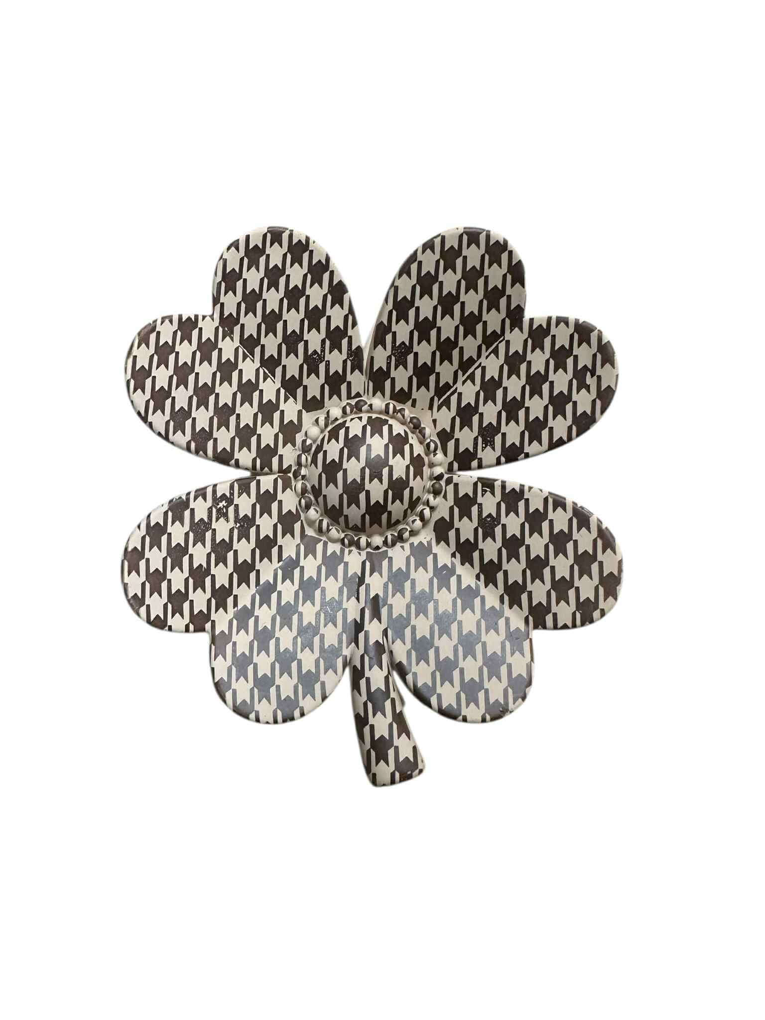 Houndstooth flower hair clip from UPStylish, part of the Crystal Collection, stylish and secure for all-day wear.