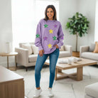 MARDI GRAS STAR PULLOVER featuring sequined stars, perfect for festive events and everyday wear.