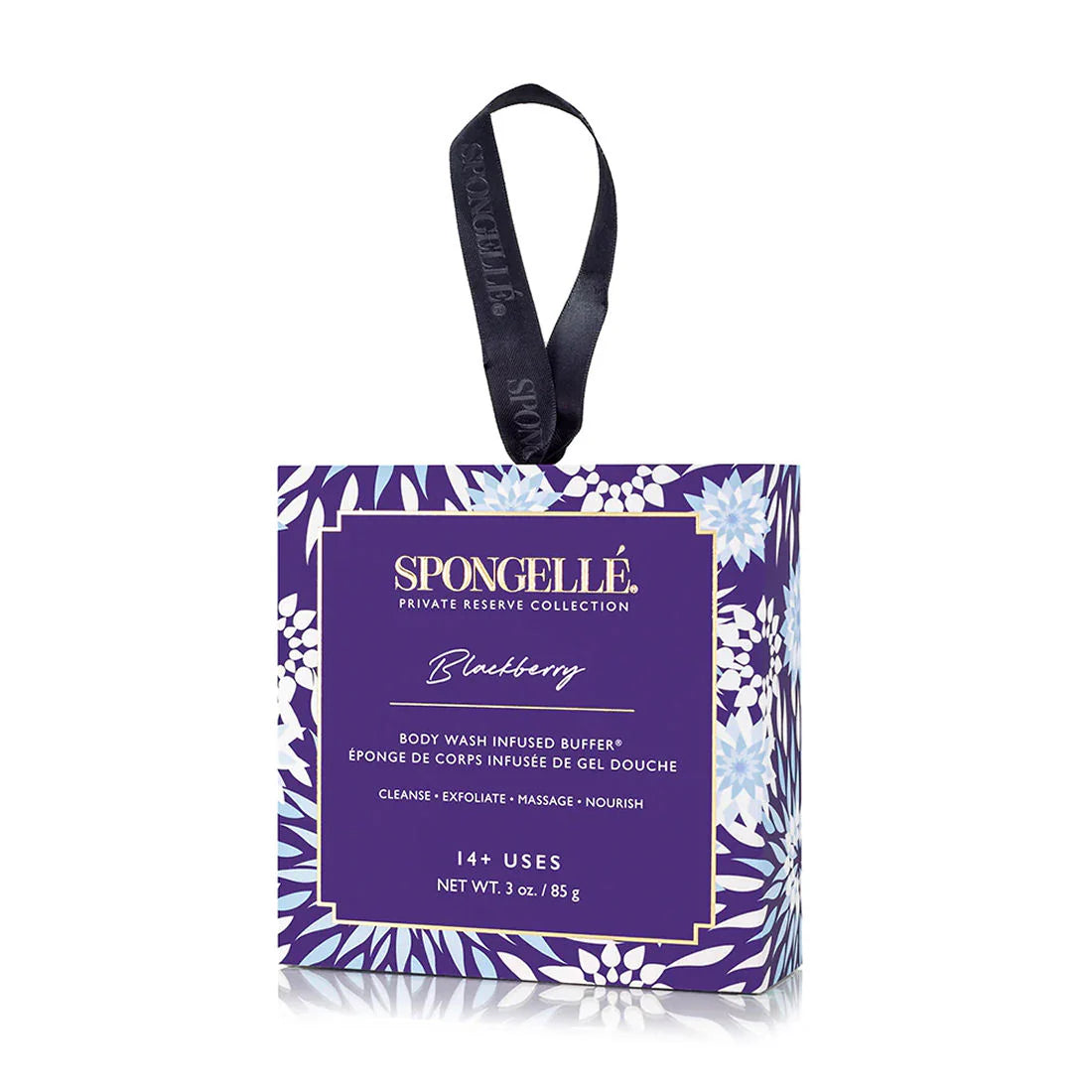 BLACKBERRY- PRIVATE RESERVE COLLECTION by Spongelle Boxed Flower Buffer for a luxurious shower experience.